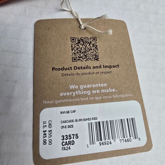 Patagonia Range Cap Snapback One Size Cascade Burnished Red 100% Organic Cotton - Picture 3 of 4